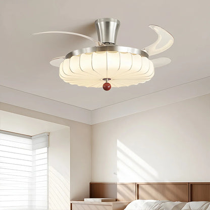 Eloer Retro Fabric Ceiling Fan Light for Dining Room