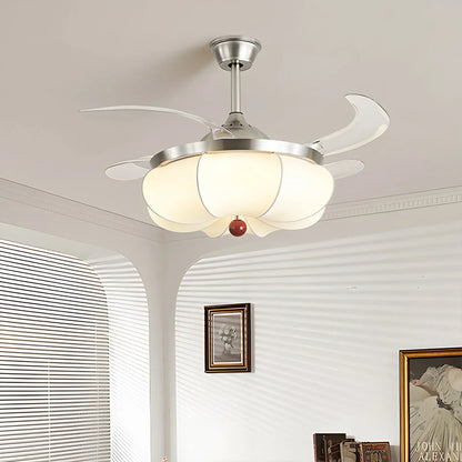 Eloer Retro Fabric Ceiling Fan Light for Dining Room