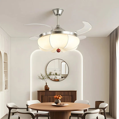 Eloer Retro Fabric Ceiling Fan Light for Dining Room