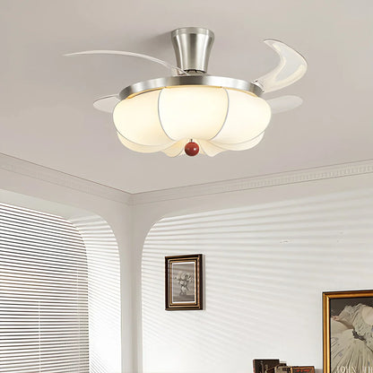 Eloer Retro Fabric Ceiling Fan Light for Dining Room