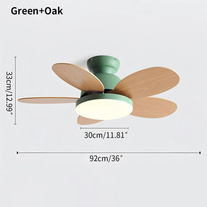 Eloer Scandi Wood Ceiling Fan Lamp for Children’s Room