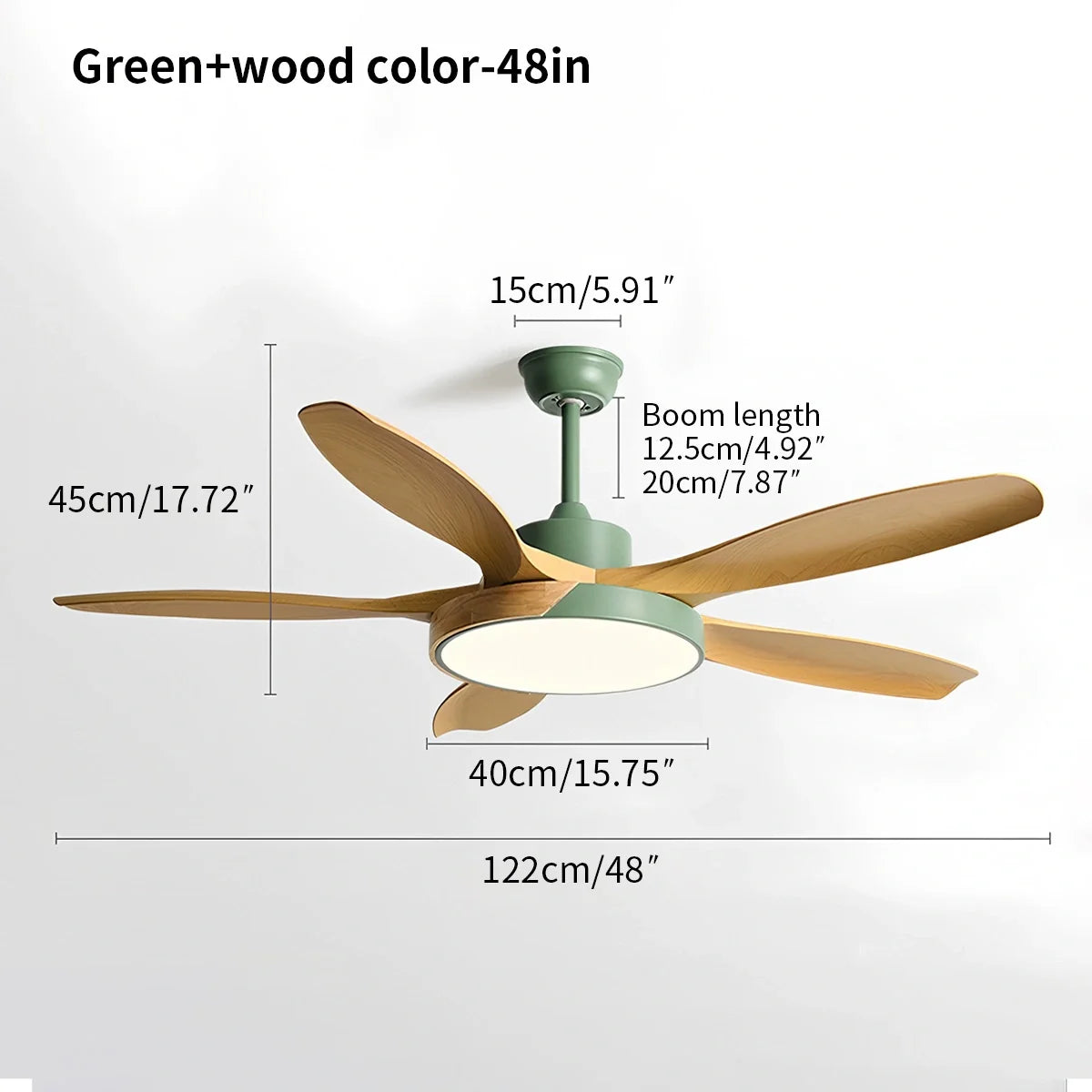 Luvori Nordic Living Room Ceiling Fan with Light