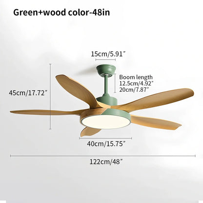 Luvori Nordic Living Room Ceiling Fan with Light