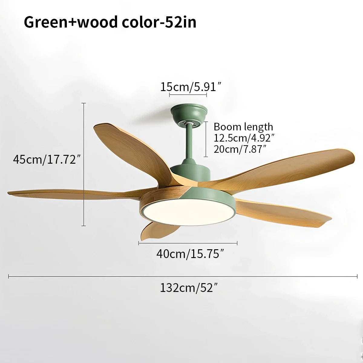 Luvori Nordic Living Room Ceiling Fan with Light