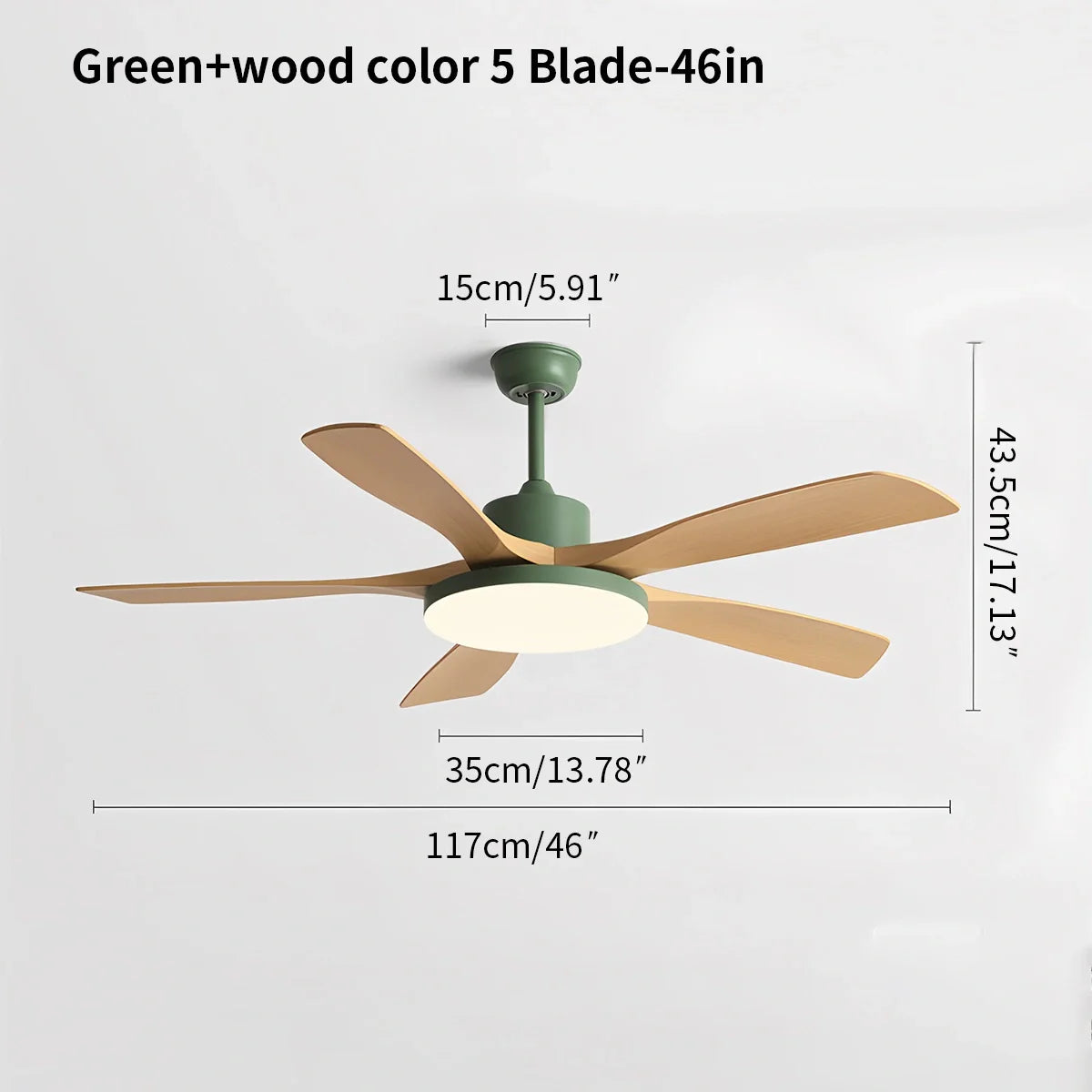 Eloer Living Room 6-Leaf Ceiling Fan Light