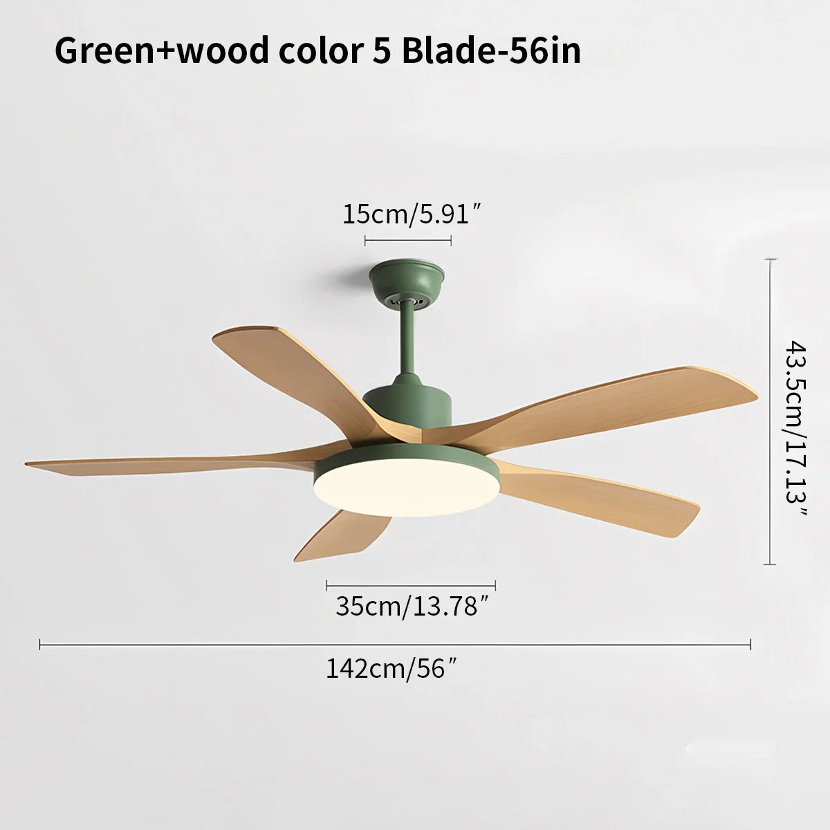 Eloer Living Room 6-Leaf Ceiling Fan Light