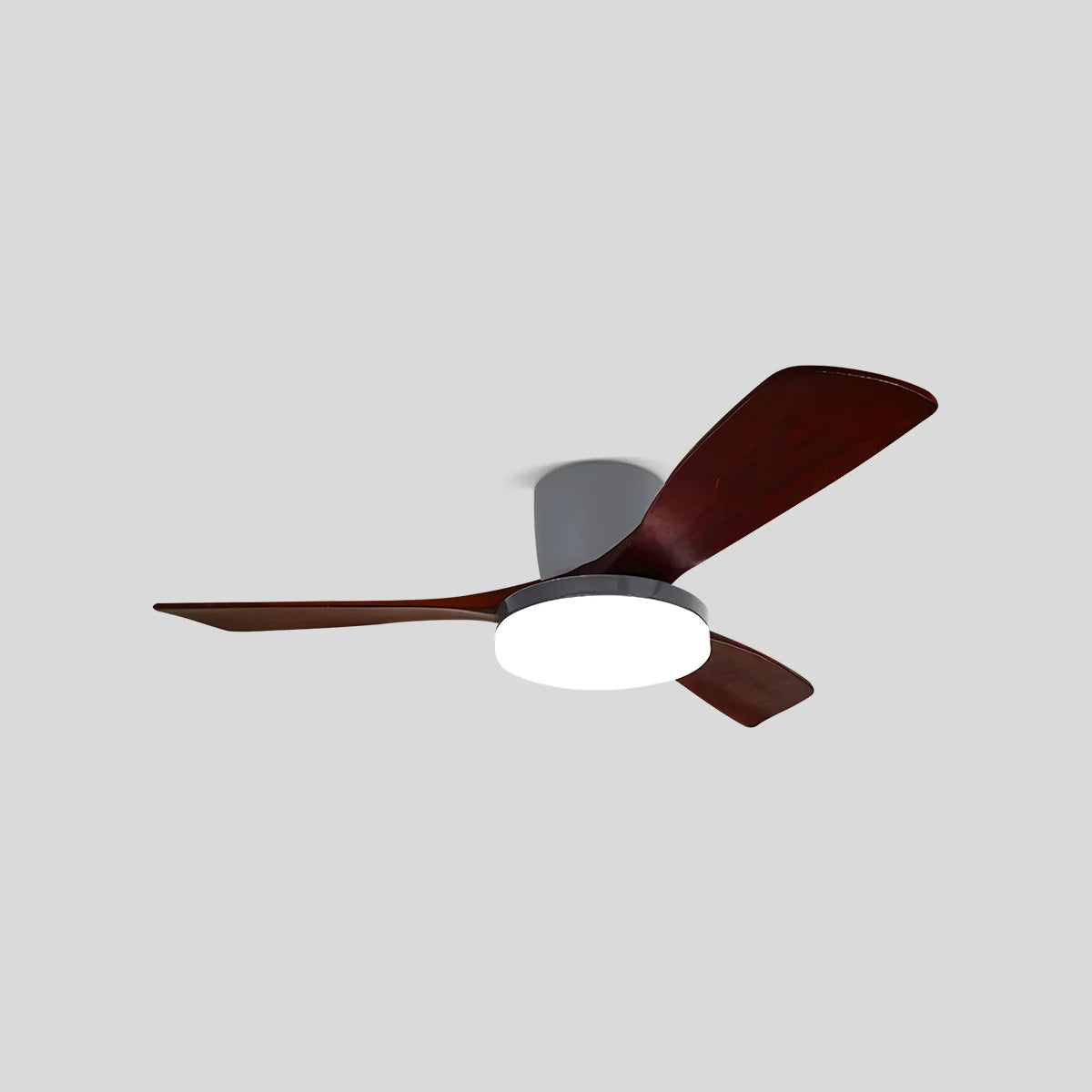 Eloer Wood 3 Blade Low Profile Ceiling Fan Lamp
