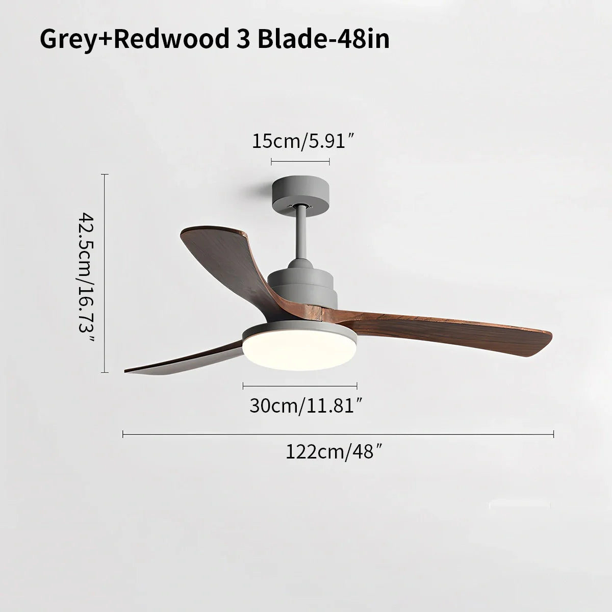 Luvori High Wind Solid Wood Ceiling Fan Light