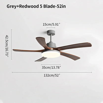 Luvori High Wind Solid Wood Ceiling Fan Light
