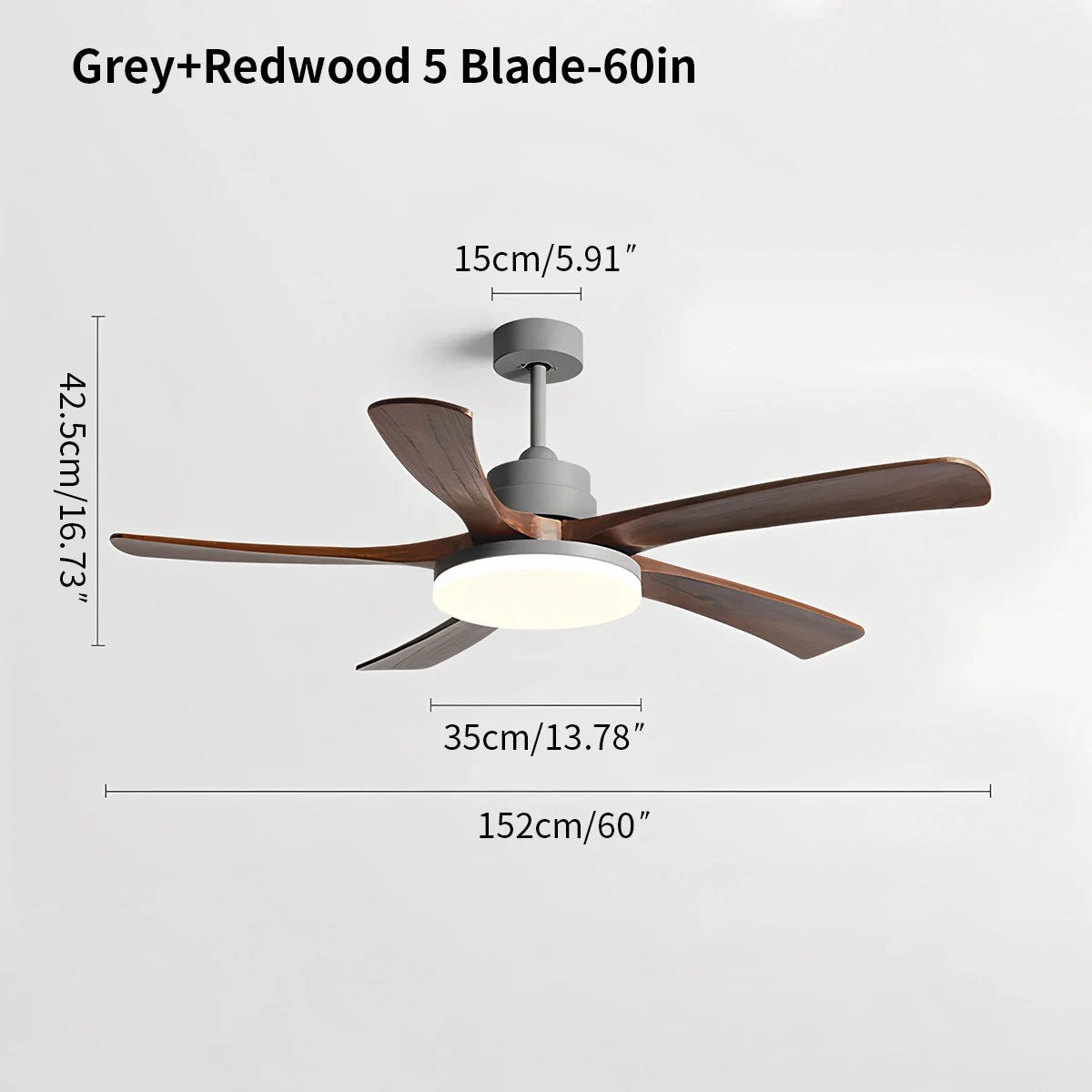 Luvori High Wind Solid Wood Ceiling Fan Light
