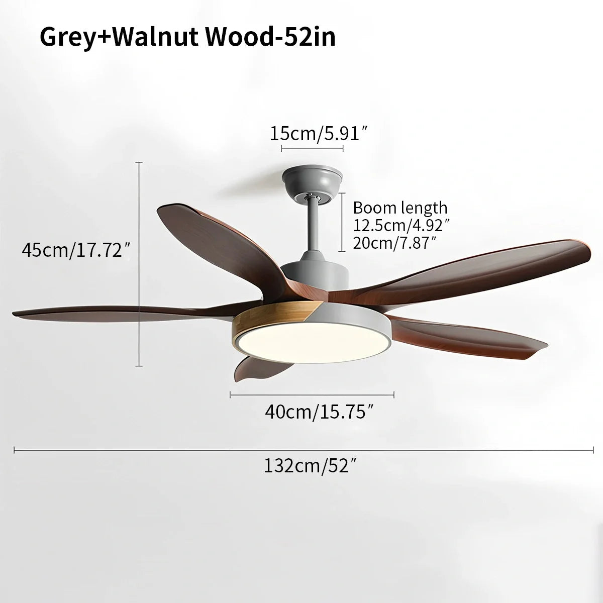 Luvori Nordic Living Room Ceiling Fan with Light