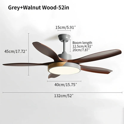 Luvori Nordic Living Room Ceiling Fan with Light