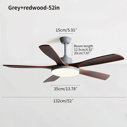Eloer Minimalist Ceiling Fan with Light for Living Room