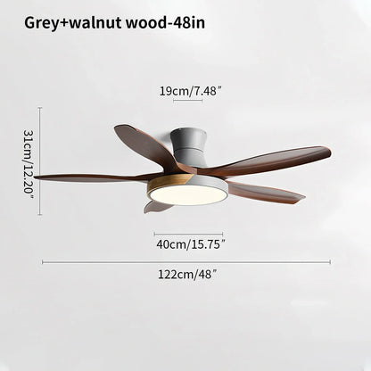 Luvori Nordic 5-Blade LED Ceiling Fan Light