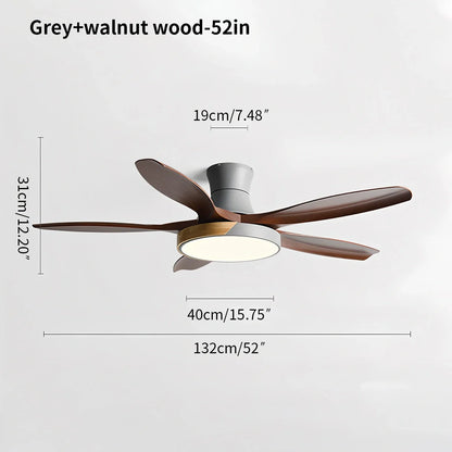 Luvori Nordic 5-Blade LED Ceiling Fan Light