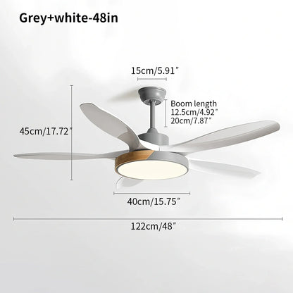 Luvori Nordic Living Room Ceiling Fan with Light