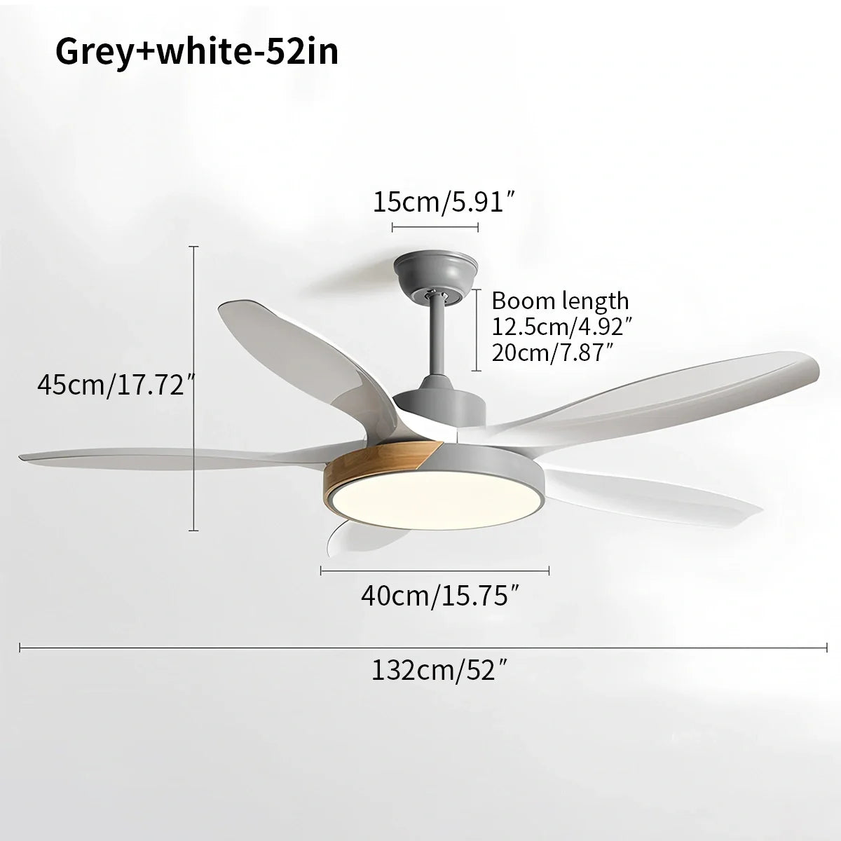 Luvori Nordic Living Room Ceiling Fan with Light