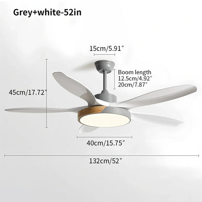 Luvori Nordic Living Room Ceiling Fan with Light