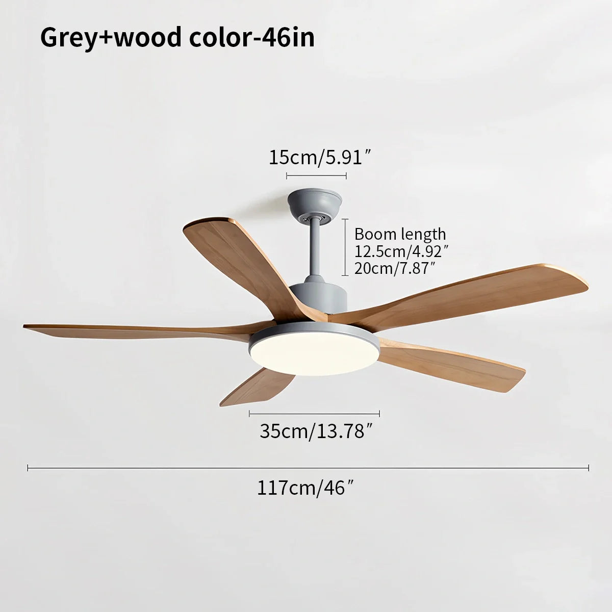 Eloer Minimalist Ceiling Fan with Light for Living Room