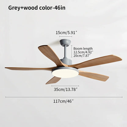 Eloer Minimalist Ceiling Fan with Light for Living Room