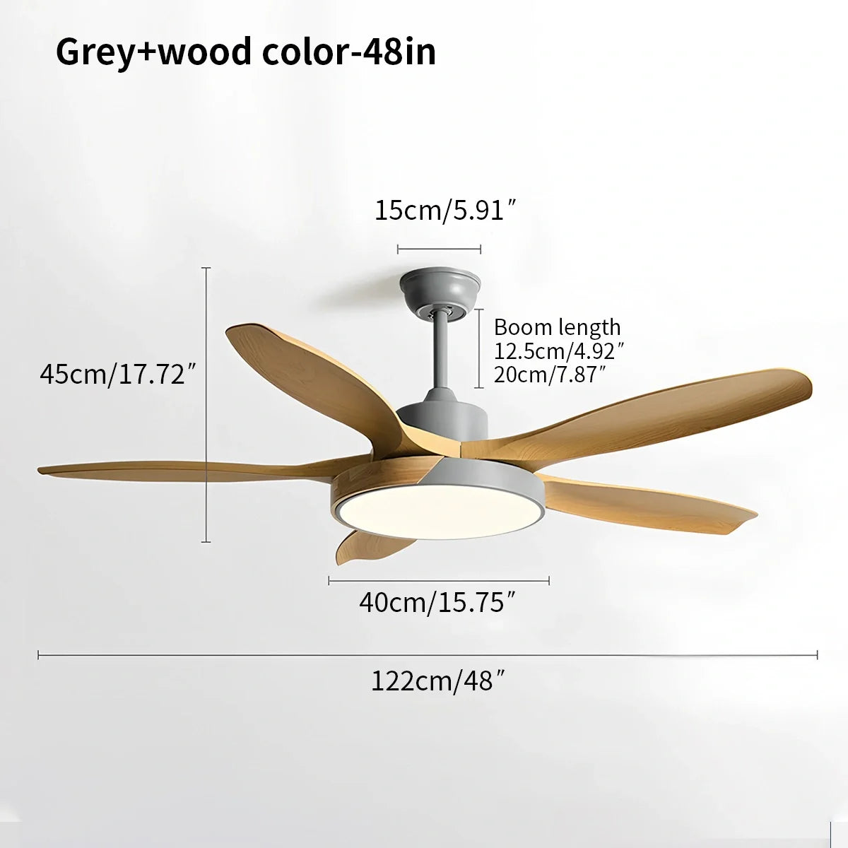 Luvori Nordic Living Room Ceiling Fan with Light