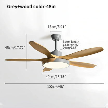 Luvori Nordic Living Room Ceiling Fan with Light