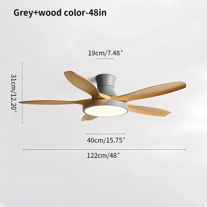 Luvori Nordic 5-Blade LED Ceiling Fan Light