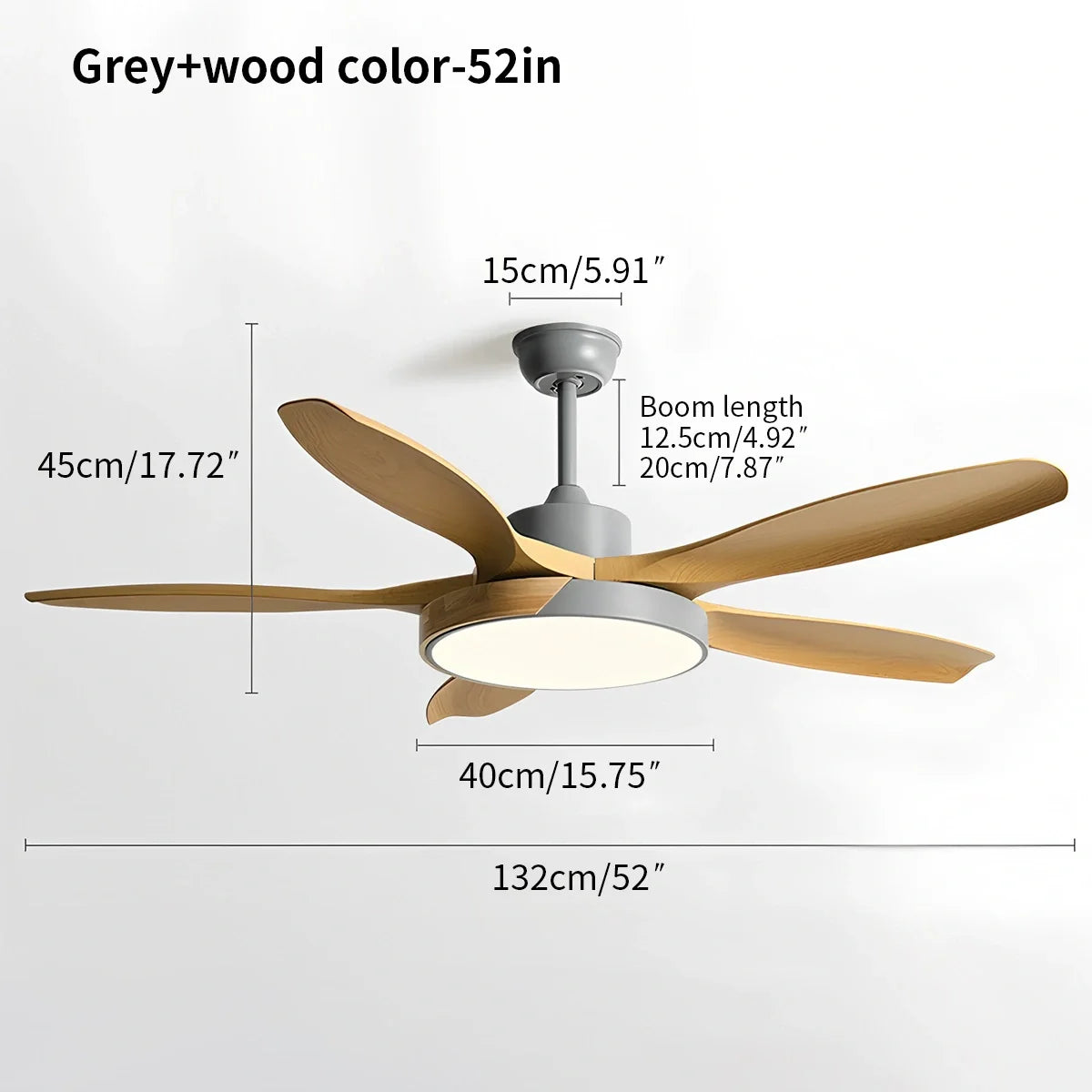 Luvori Nordic Living Room Ceiling Fan with Light