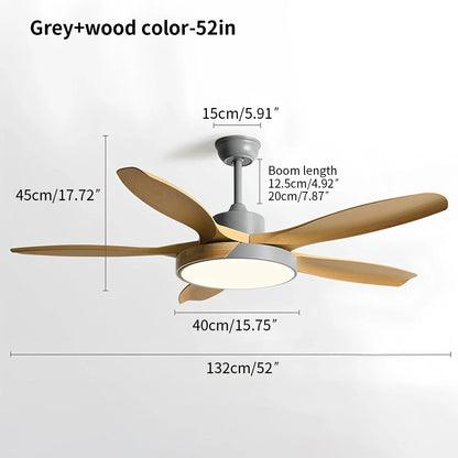 Luvori Nordic Living Room Ceiling Fan with Light