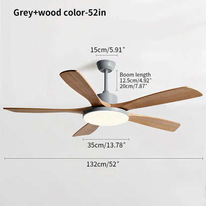Eloer Minimalist Ceiling Fan with Light for Living Room