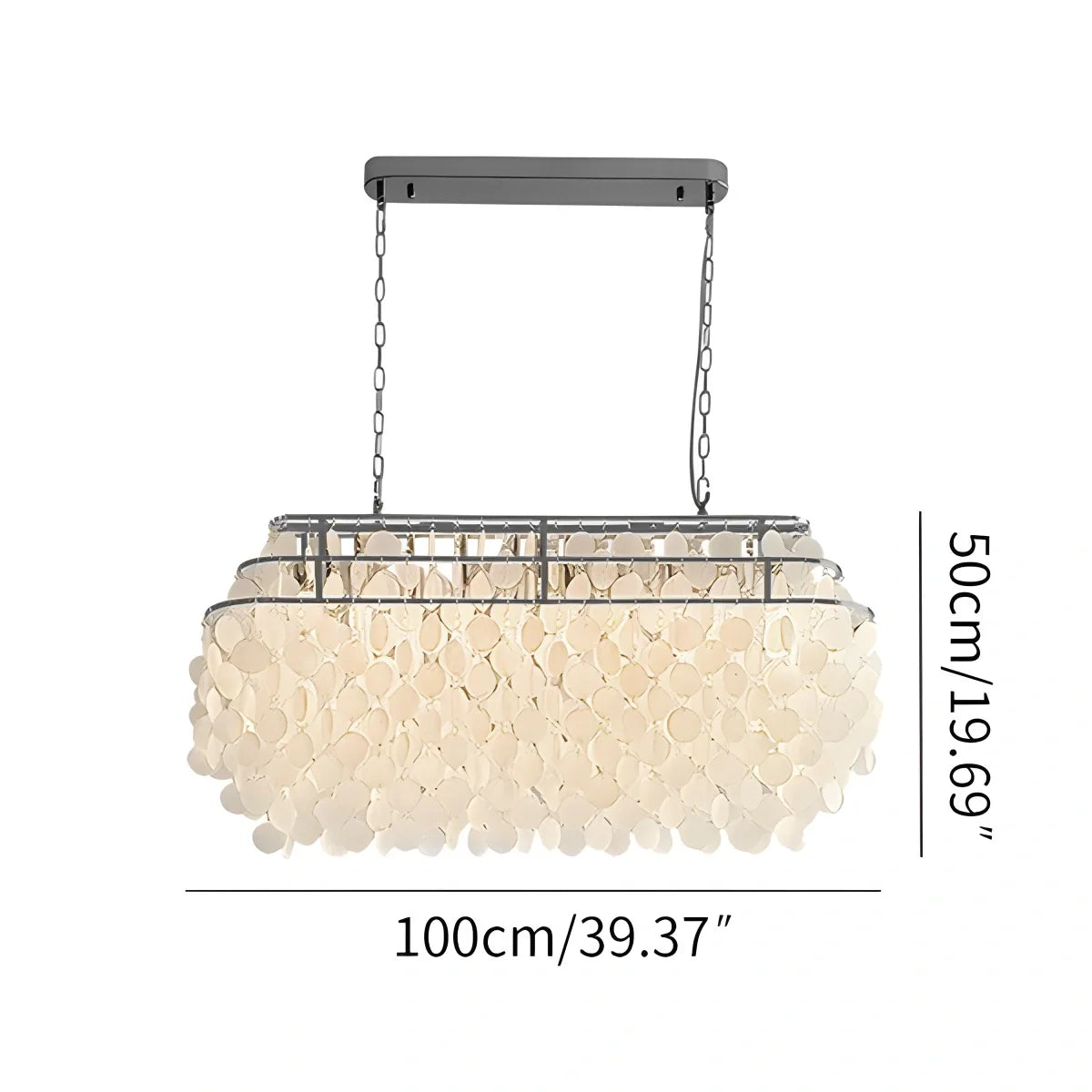 Eloer Round Shell Chandelier for Bedroom Living Room