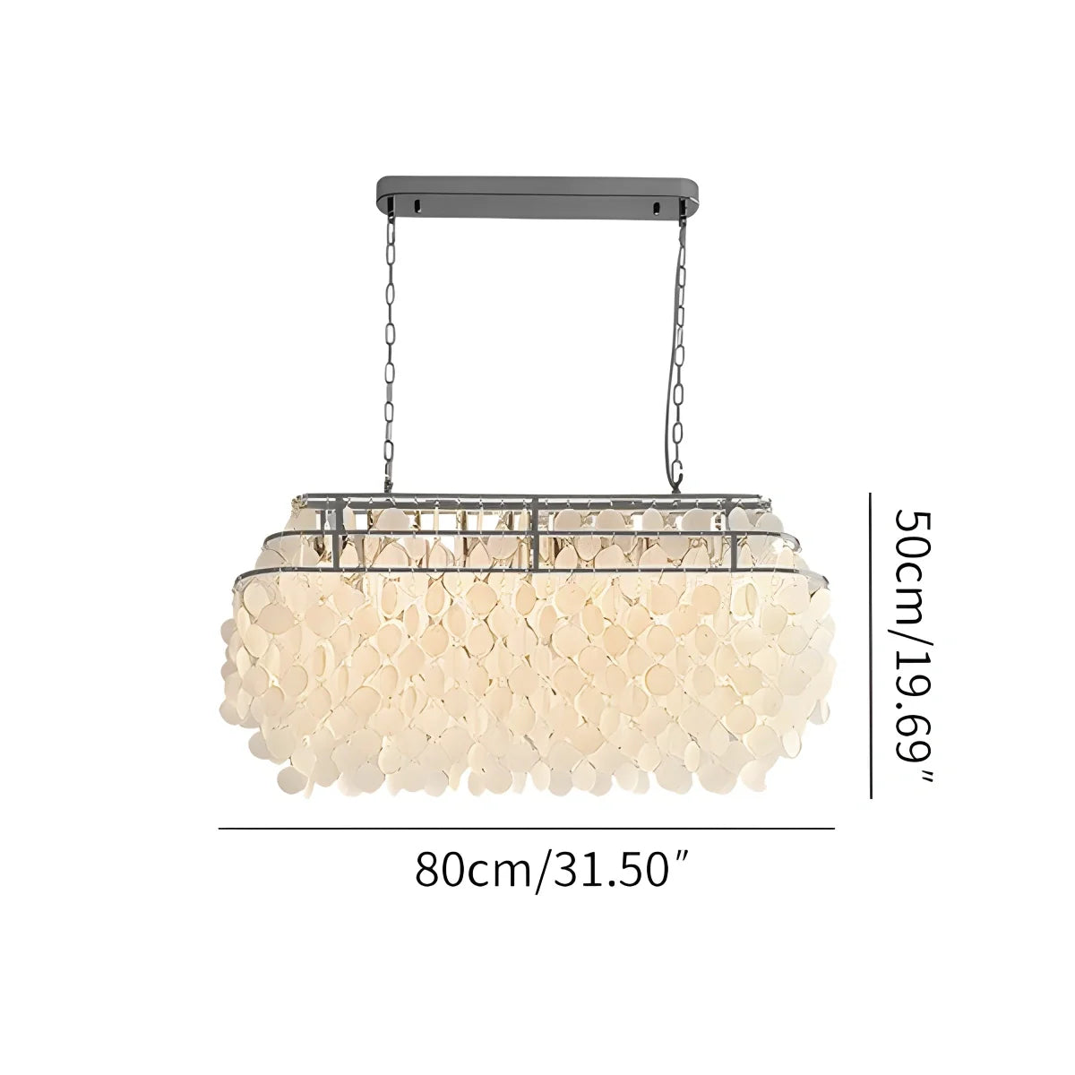 Eloer Round Shell Chandelier for Bedroom Living Room