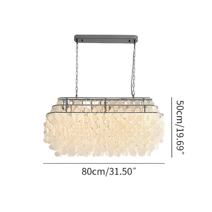 Eloer Round Shell Chandelier for Bedroom Living Room