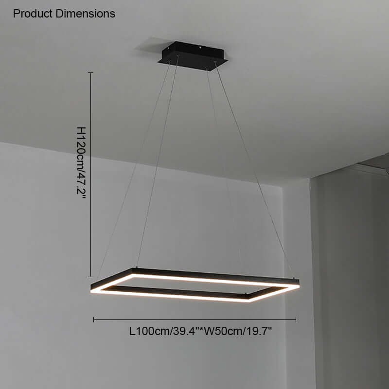 Eloer Modern Black Tiered Rectangular Chandelier