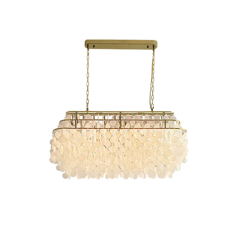 Eloer Round Shell Chandelier for Bedroom Living Room