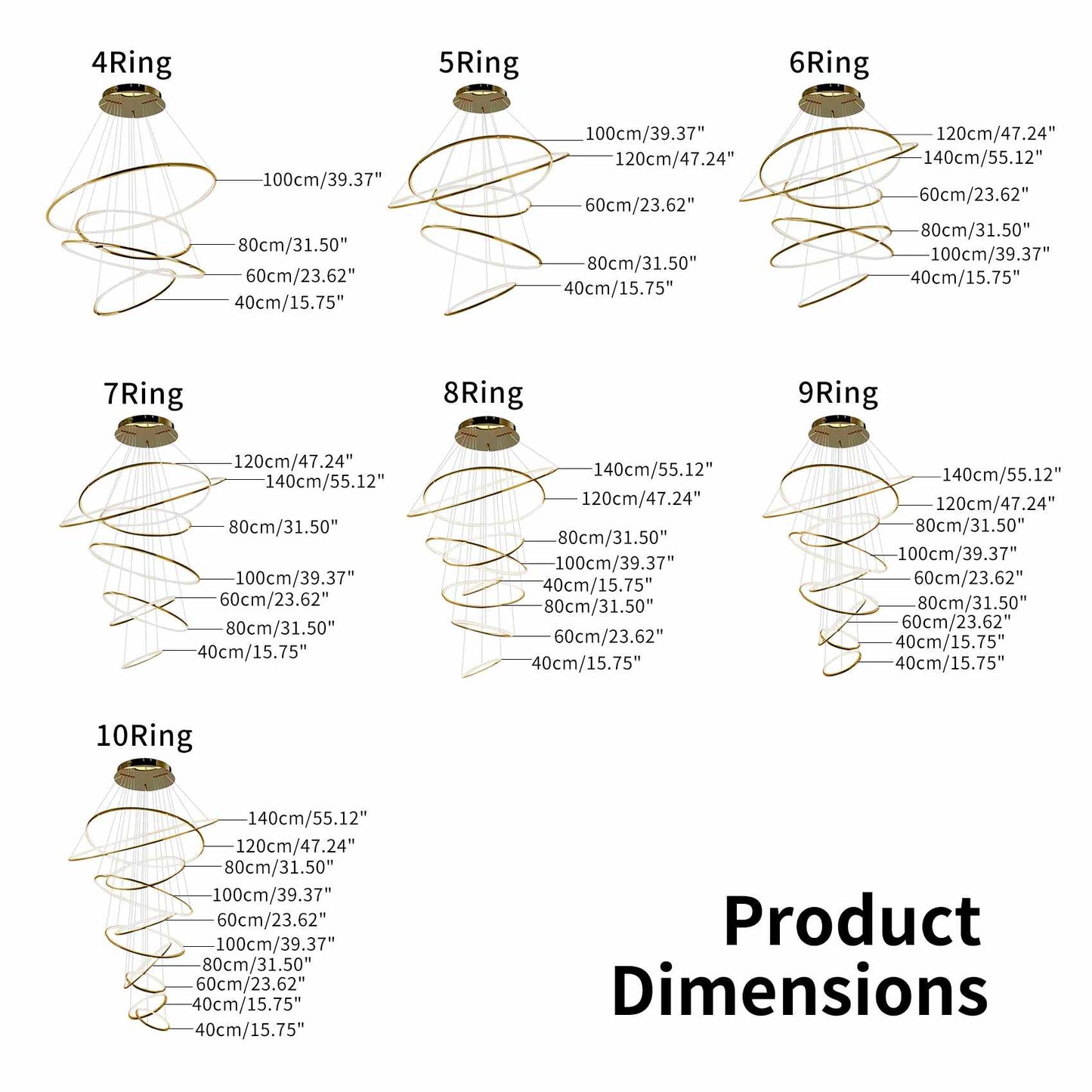 Eloer Large Tiered Ring Foyer Chandelier