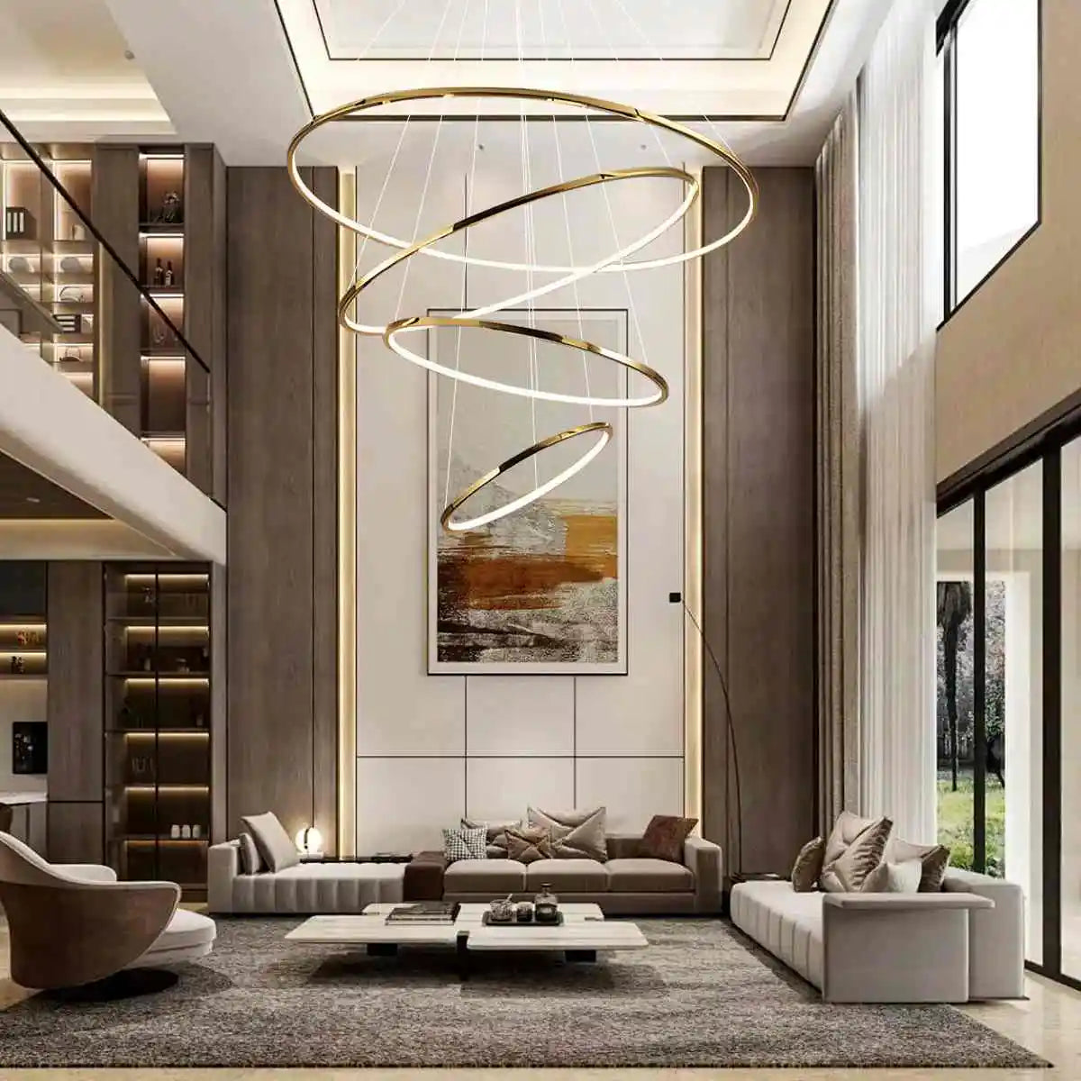 Eloer Large Tiered Ring Foyer Chandelier