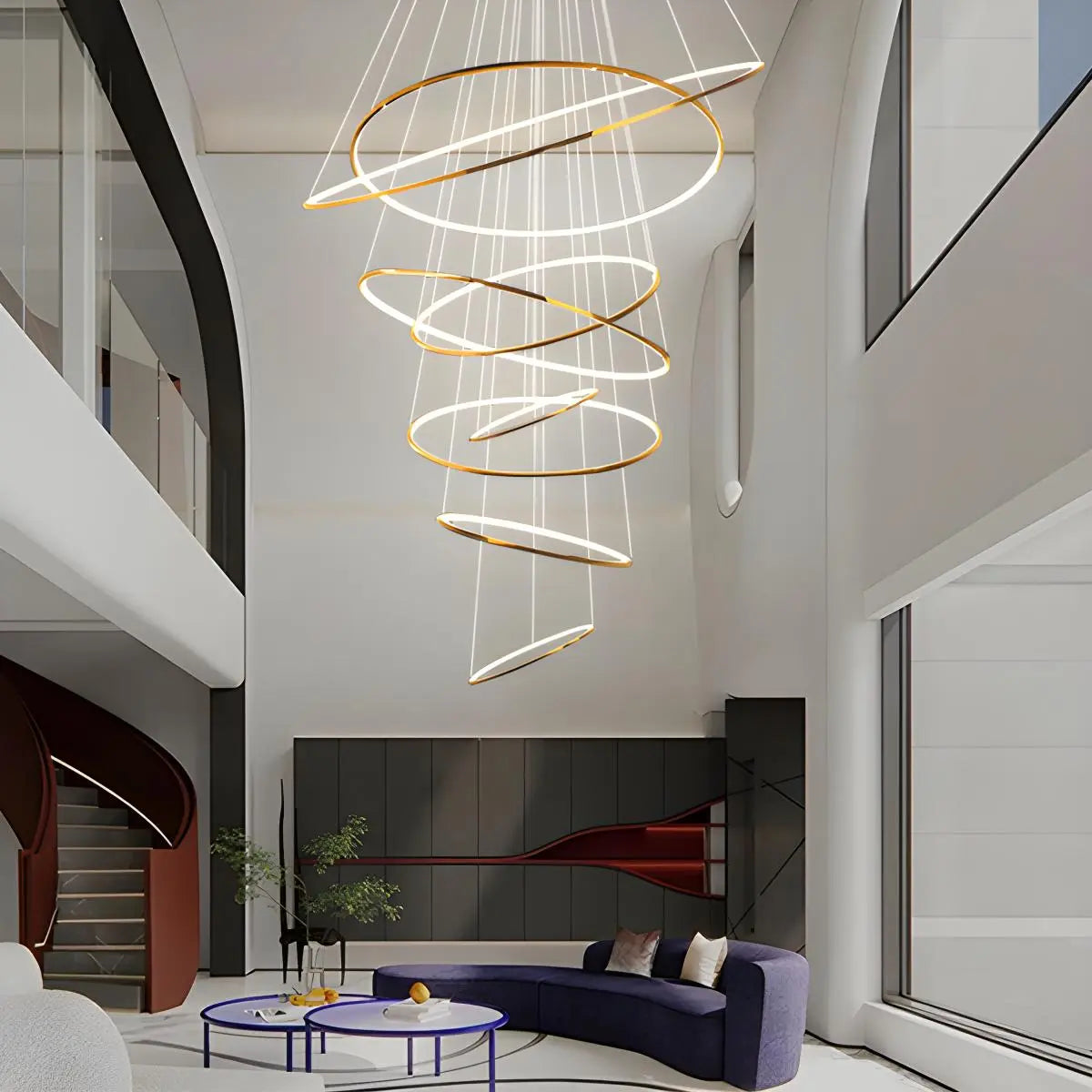 Eloer Large Tiered Ring Foyer Chandelier
