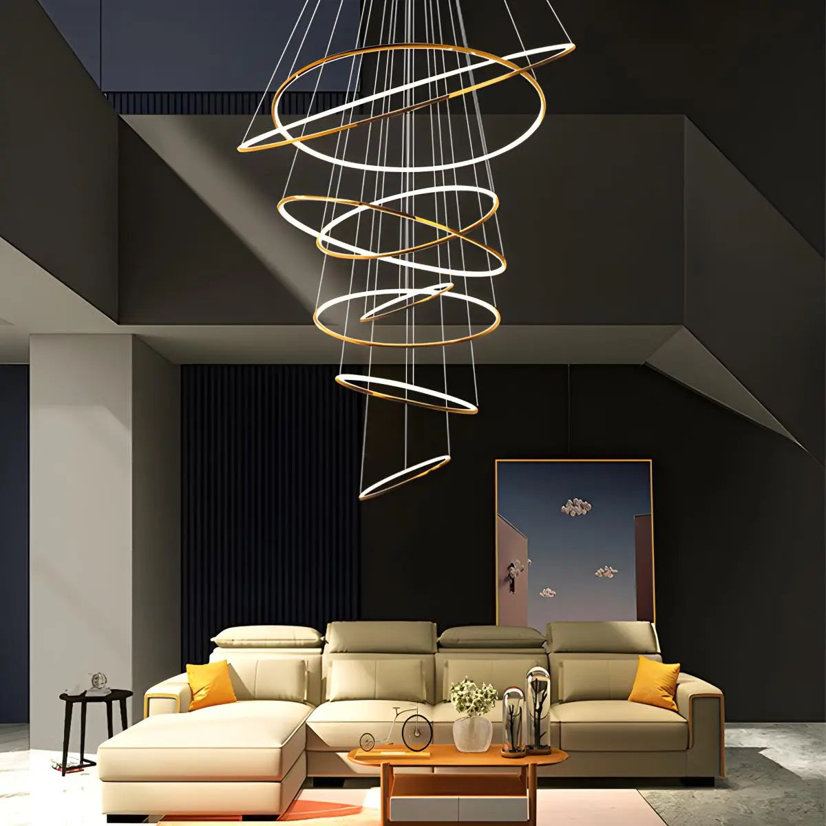 Eloer Large Tiered Ring Foyer Chandelier