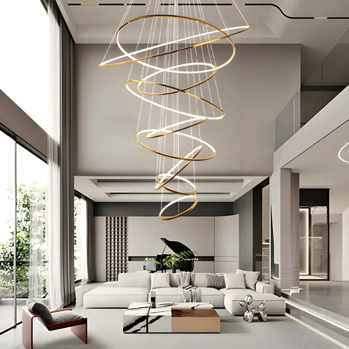 Eloer Large Tiered Ring Foyer Chandelier