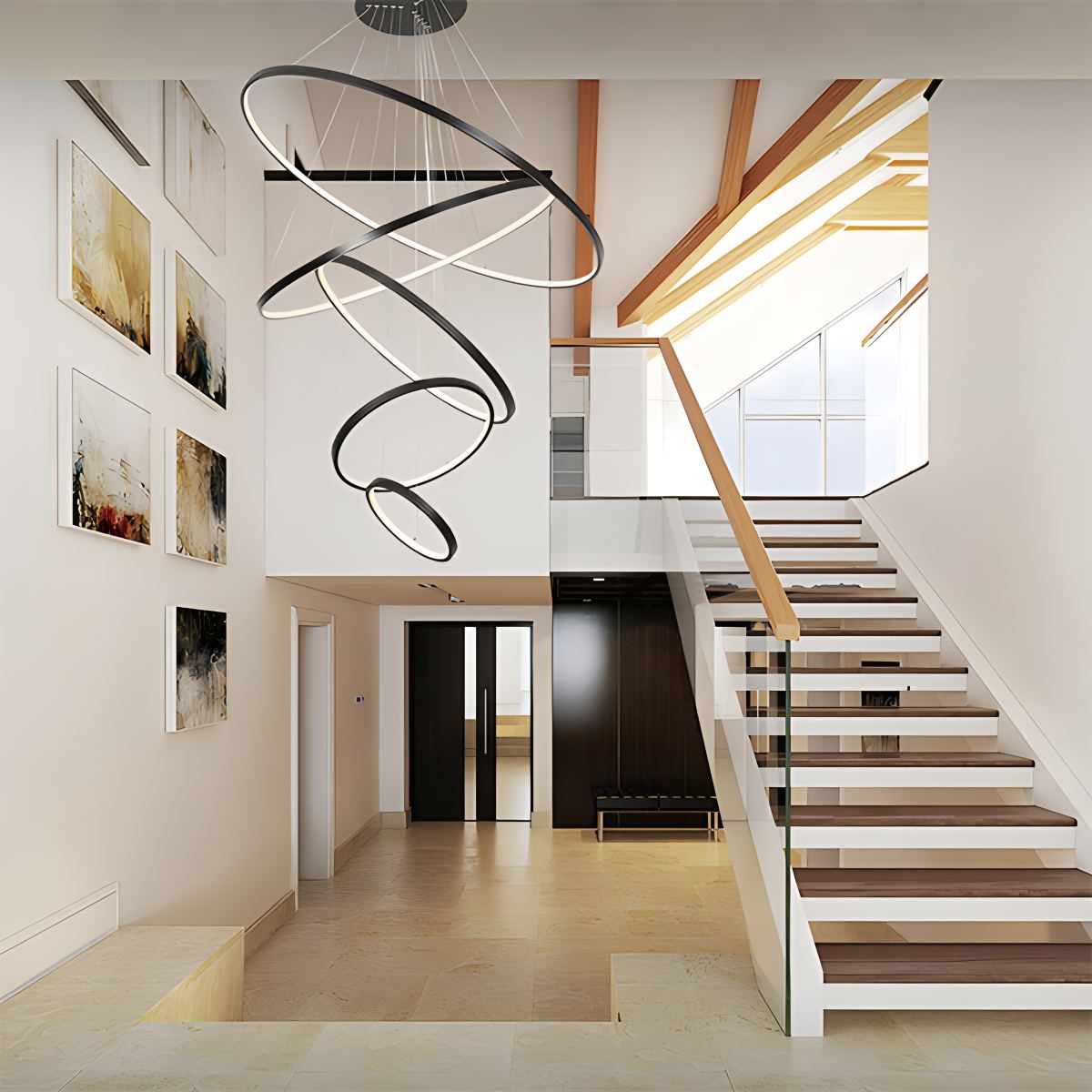 Eloer Large Tiered Ring Foyer Chandelier