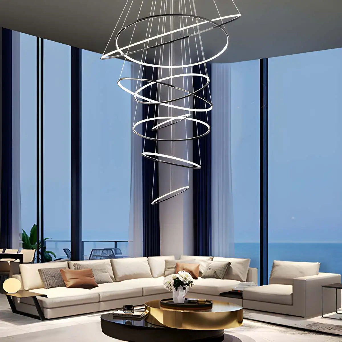 Eloer Large Tiered Ring Foyer Chandelier