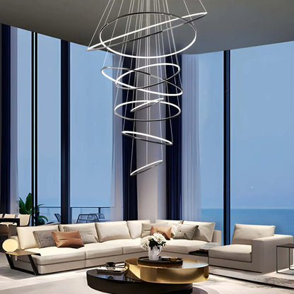 Eloer Large Tiered Ring Foyer Chandelier