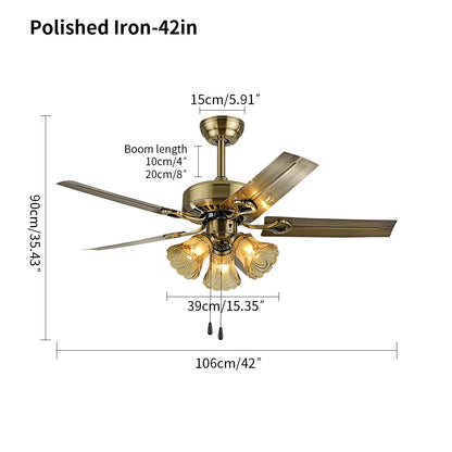 Eloer Vintage Ceiling Fan with Light for Dining Room