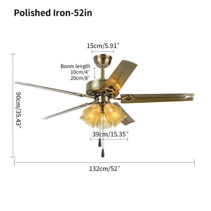 Eloer Vintage Ceiling Fan with Light for Dining Room