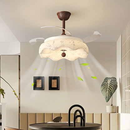 Eloer Fabric Retractable Ceiling Fan with LED Light