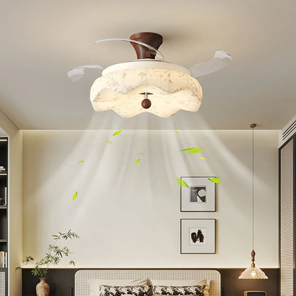 Eloer Fabric Retractable Ceiling Fan with LED Light