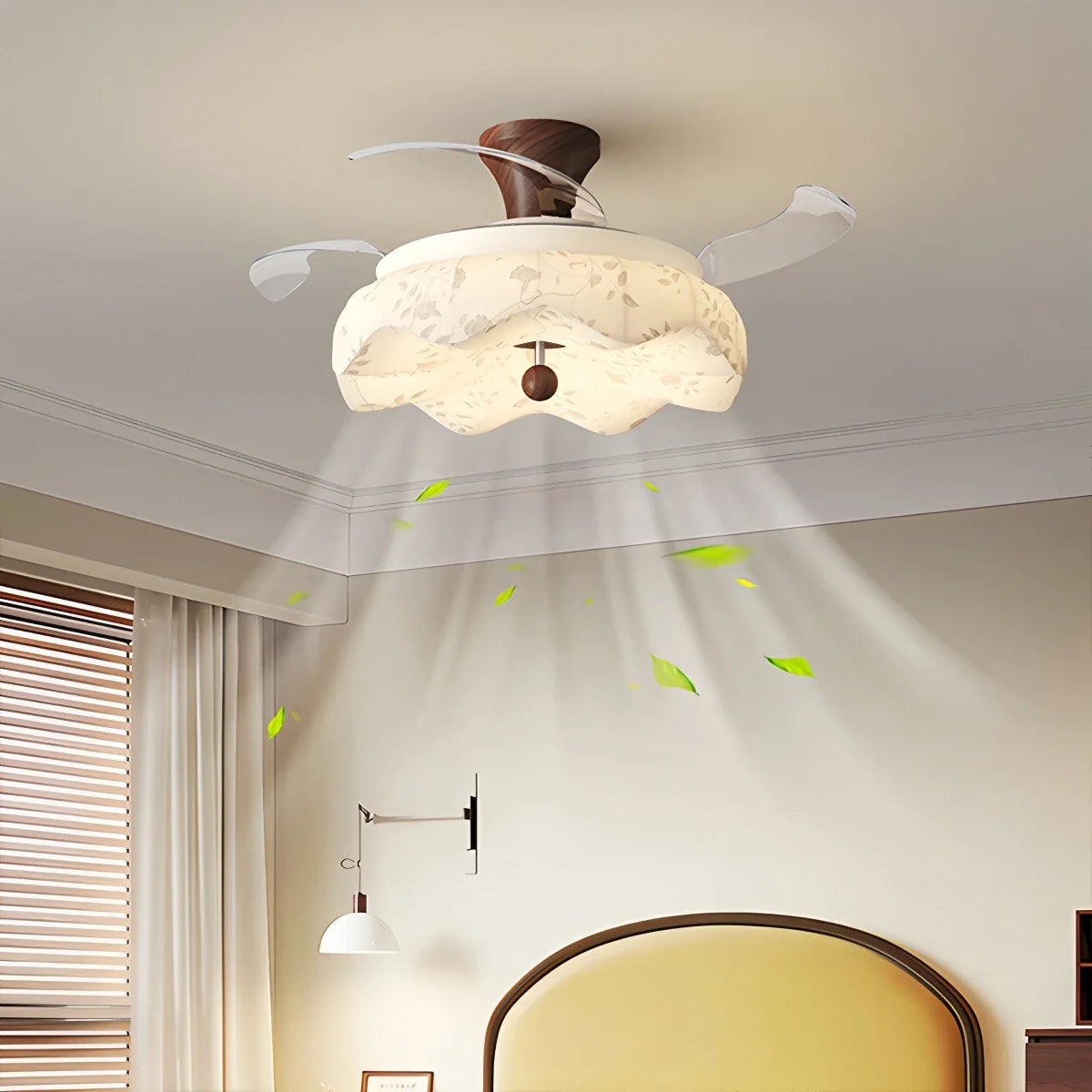 Eloer Fabric Retractable Ceiling Fan with LED Light