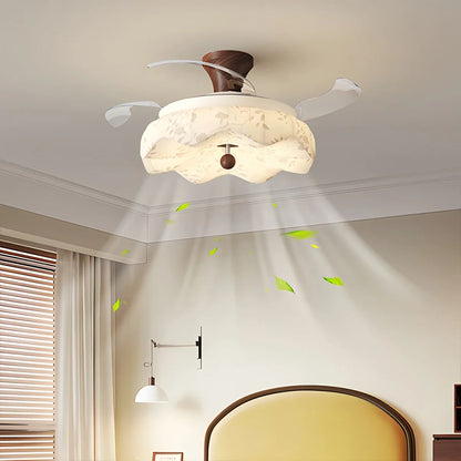 Eloer Fabric Retractable Ceiling Fan with LED Light