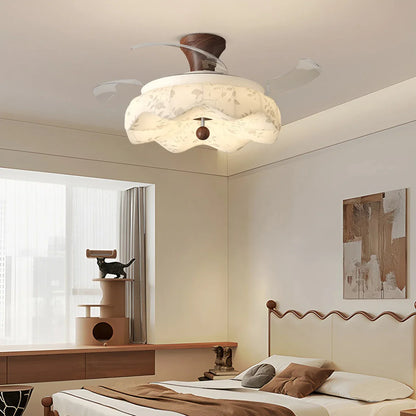 Eloer Fabric Retractable Ceiling Fan with LED Light